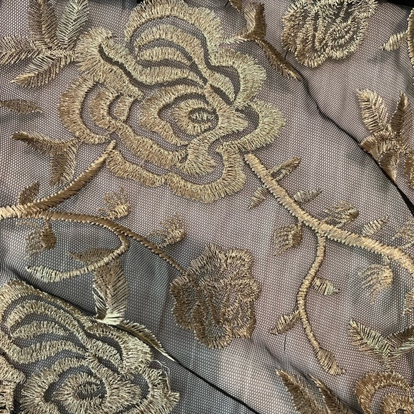 MIKAEL AGHAL rose embroidered strapless black and gold  gown, size 2 - Picture 11 of 11